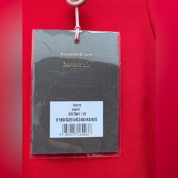 HOUSE OF CB 'Amore' Scarlet Dropped Waist Midi Dress NWT! - Picture 8 of 12